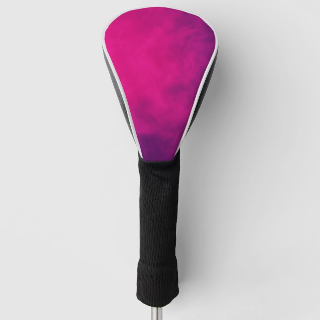 Neon Pink Smoke Hybrid Golf Cover – Customizable (Front)