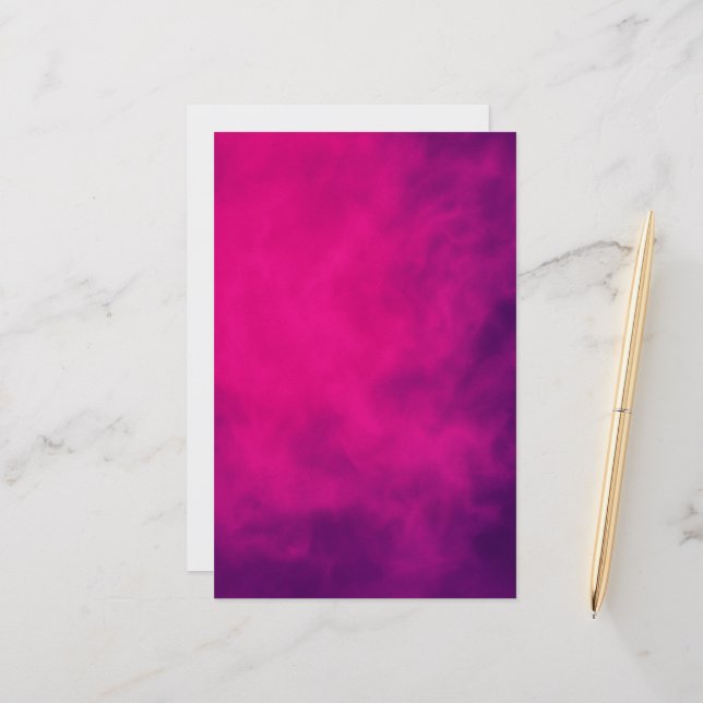 Neon Pink Smoke Paper Sheet – Customizable (Front/Back In Situ)