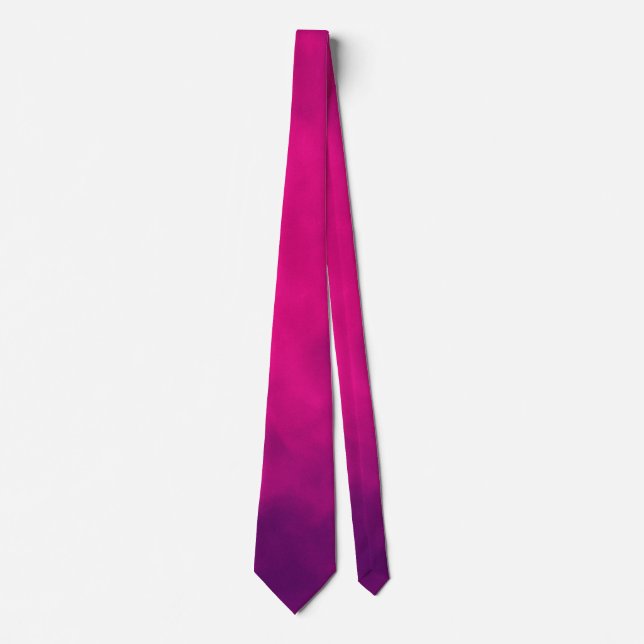 Neon Pink Smoke Pattern Neck Tie – Customizable (Front)