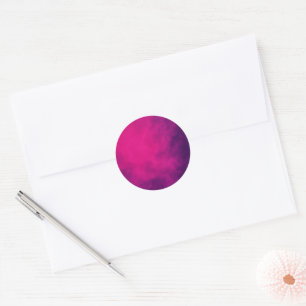 Neon Pink Smoke Round Sticker – Customizable