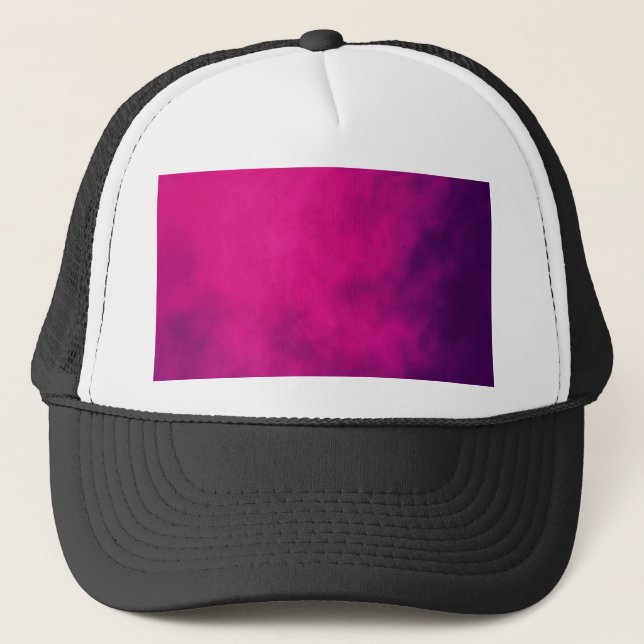 Neon Pink Smoke Trucker Hat – Customizable (Front)