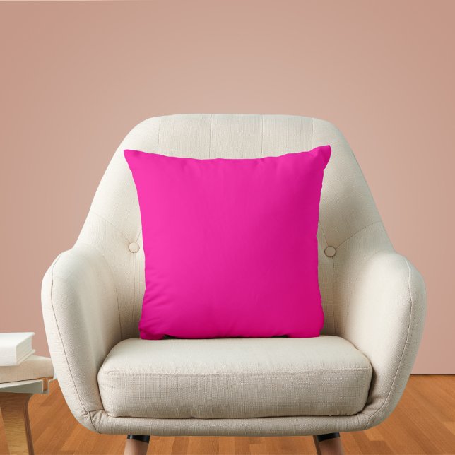 Neon Pink Solid Color Throw Pillow (Creator Uploaded)