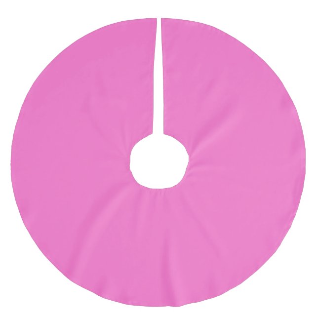 Neon Pink Solid Colour | Classic Brushed Polyester Tree Skirt (Front)