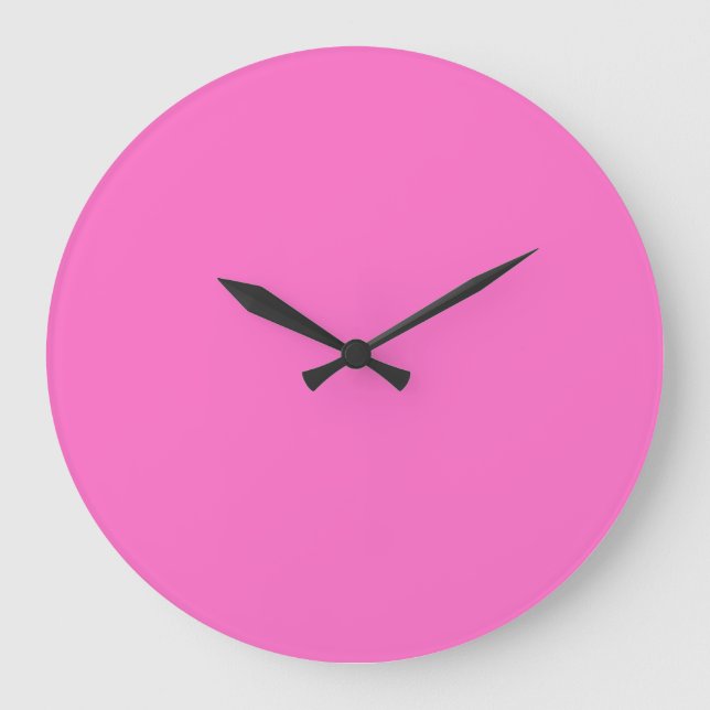 Neon Pink Solid Colour | Classic Large Clock (Front)