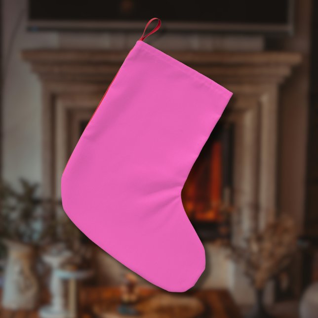 Neon Pink Solid Colour | Classic Small Christmas Stocking (Creator Uploaded)