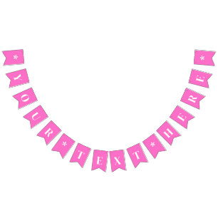 Neon Pink Solid Colour Custom Bunting Flags