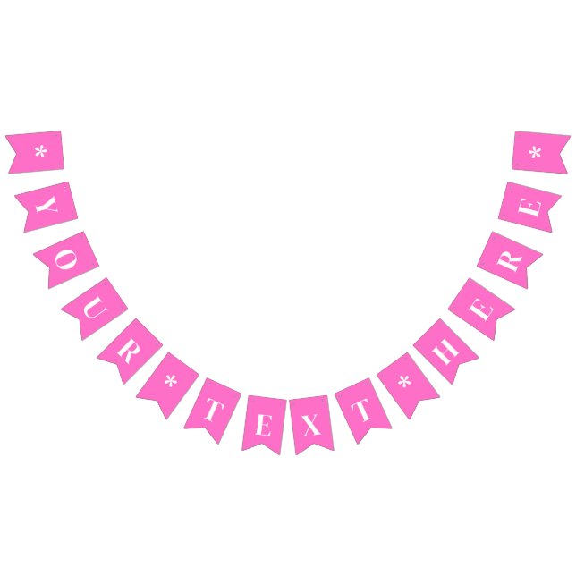 Neon Pink Solid Colour Custom Bunting Flags (All)