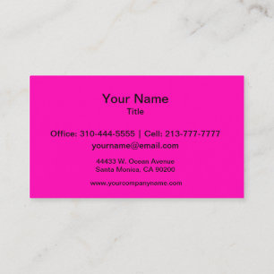 Neon Pink Solid Colour Customize It Business Card