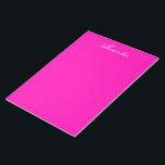 Neon Pink Solid Colour Customize It Notepad<br><div class="desc">This product is featured in Neon Pink,  a very bright,  vibrant pink colour. Easily customize this product with your own text,  image or photo.</div>