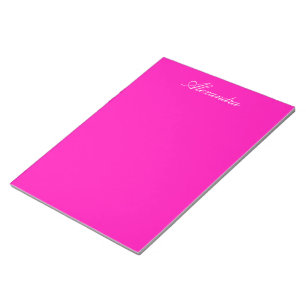 Neon Pink Solid Colour Customize It Notepad