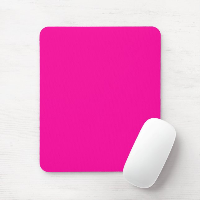 Neon Pink Solid Colour Mouse Pad (With Mouse)