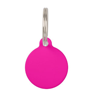 Neon Pink Solid Colour Pet Tag