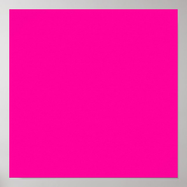 Neon Pink Solid Colour Poster (Front)
