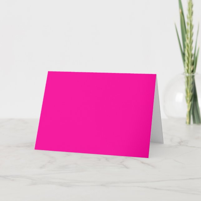 Neon Pink Solid Colour Thank You Card (Front)