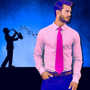 neon  pink  solid colour tie