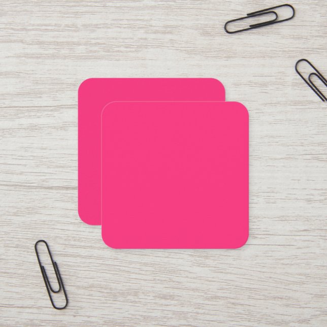 Neon Pink Square Business Card (Front/Back In Situ)