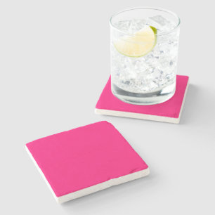 Neon Pink Stone Coaster – Customizable & Durable