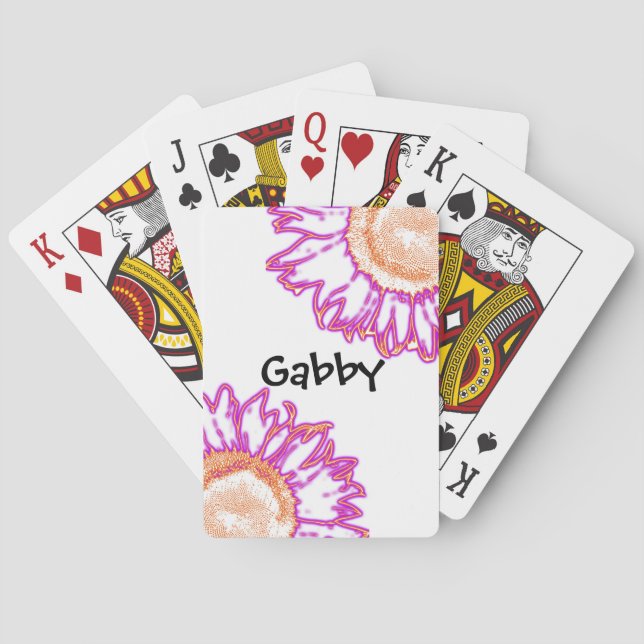 Neon Pink Sunflowers  Playing Cards (Back)