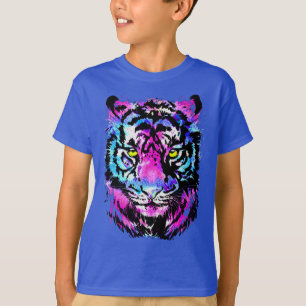 Neon Pink Tiger Head Portrait - Tiger T-Shirt