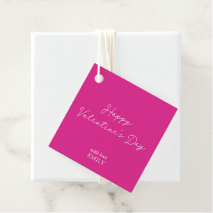 neon  pink Valentine's Day  Favour Tags