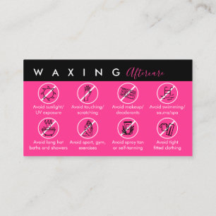 Neon Pink Waxing after care Business Card