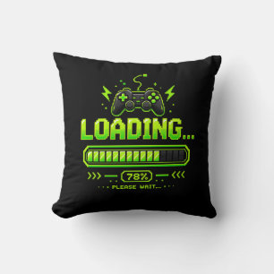 Neon Pixel Art Gamer Controller Throw Pillow