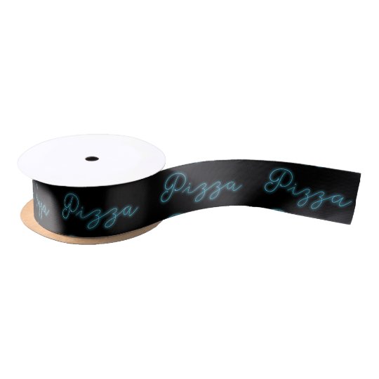 Neon Pizza Sign Satin Ribbon