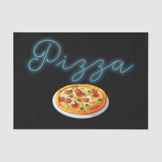 Neon Pizza Sign Tissue Paper (Front)