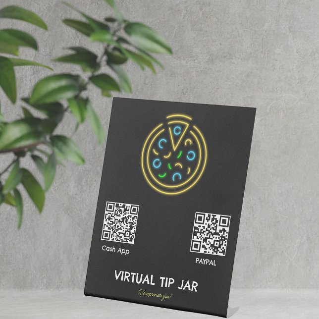 Neon Pizza Virtual Tip Jar Tabletop Sign (Creator Uploaded)