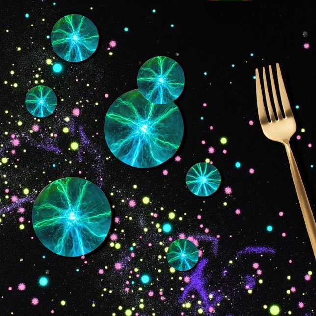 Neon Plasma Ball Electric Party  Confetti (Electricity ball table confetti for fun STEM and science themed events)