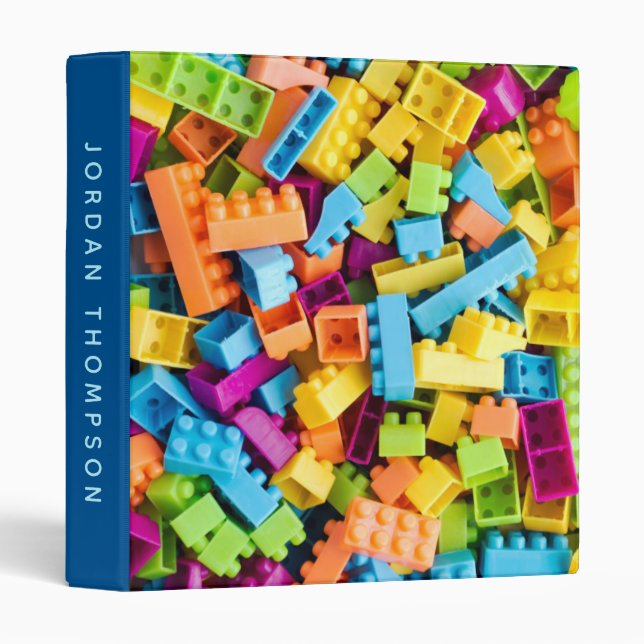 Neon Plastic Building Blocks | Add Your Name Binder (Front/Spine)