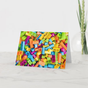 Neon Plastic Building Blocks Card