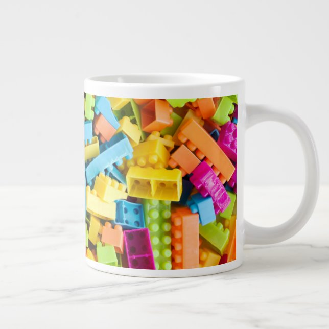 Neon Plastic Building Blocks Large Coffee Mug (Right)