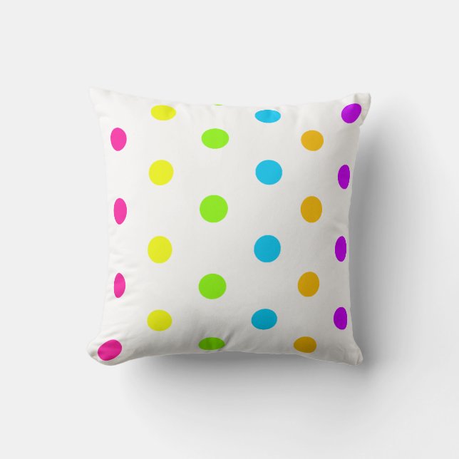 Neon Polka Dot Pillow (Front)