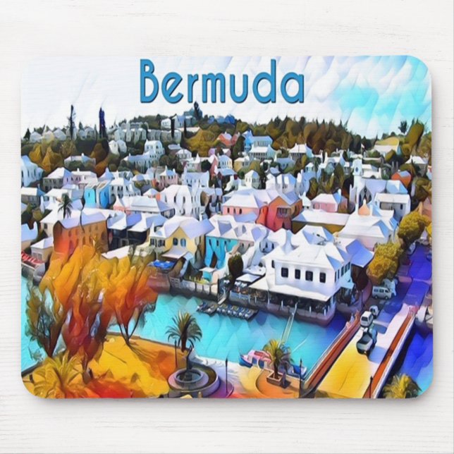 Neon Pop Art Bermuda Mouse Pad (Front)