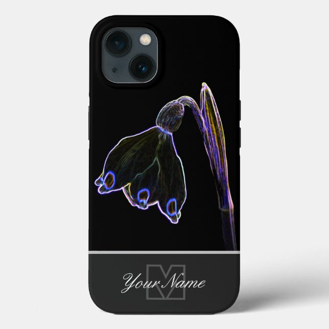 Neon-Pop-Art blossom macro with Monogram! Case-Mat Case-Mate iPhone Case (Back)