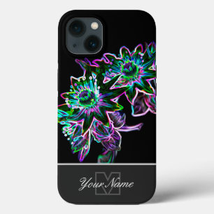 Neon-Pop-Art blossom macro with Monogram! iPhone 13 Case