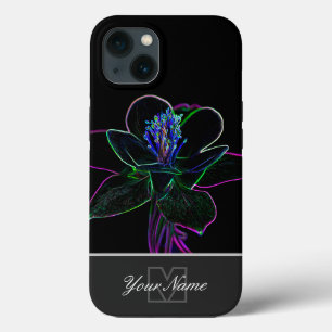Neon-Pop-Art blossom macro with Monogram! iPhone 13 Case