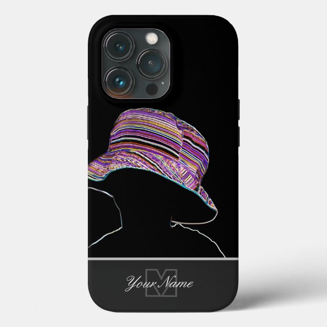 Neon-Pop-Art child colourful hat with Monogram! Case-Mate iPhone Case (Back)