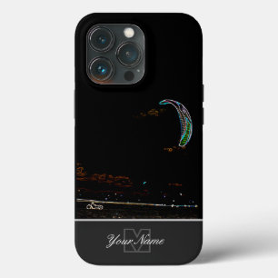 Neon-Pop-Art kite surfer in buggy with Monogram! iPhone 13 Pro Case