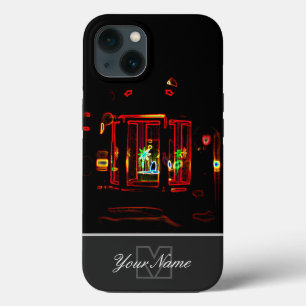 Neon-Pop-Art romantic candle light with Monogram! iPhone 13 Case
