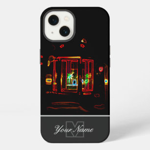 Neon-Pop-Art romantic candle light with Monogram!  iPhone 13 Case