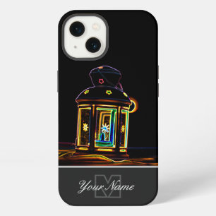 Neon-Pop-Art romantic candle light with Monogram! iPhone 13 Case