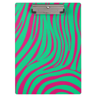 Neon Pop Art Zebra Pattern Clipboard