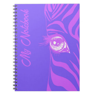 Neon Pop Art Zebra Pattern Glam  Notebook