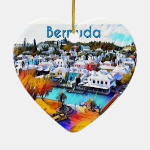 Neon Pop Bermuda Ceramic Ornament