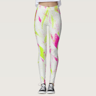 Neon Pop Chaos Leggings - Bold Abstrait Street Vib