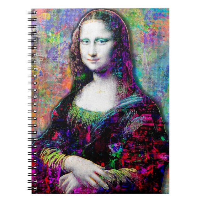 Neon Pop Mona Lisa Notebook (Front)