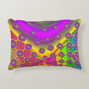 Neon Pop Paper Psychedelic  Accent Pillow