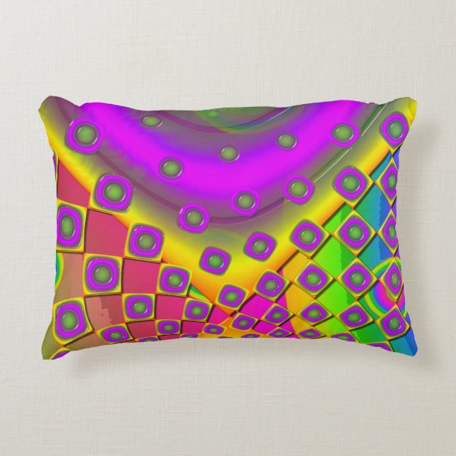 Neon Pop Paper Psychedelic  Accent Pillow (Front)